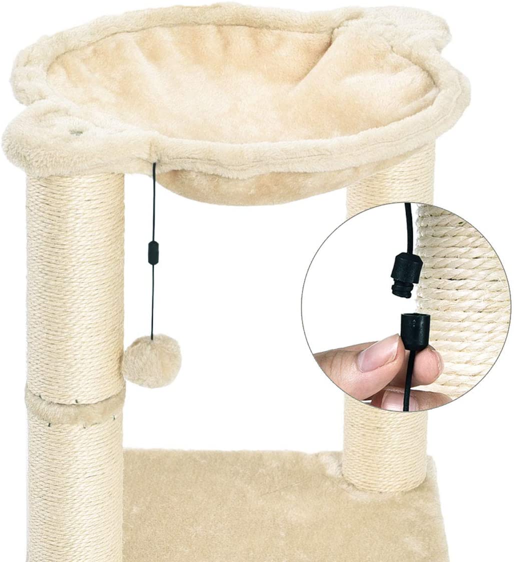Cat Hammock Tree Nest House Solid Wood Claw Pet Cat Grinder Cat Bed