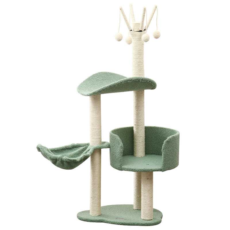 Cat House Interactive Toys Cat Tree Tower Pet Sisal Scratching Post Cat Scratcher Tree