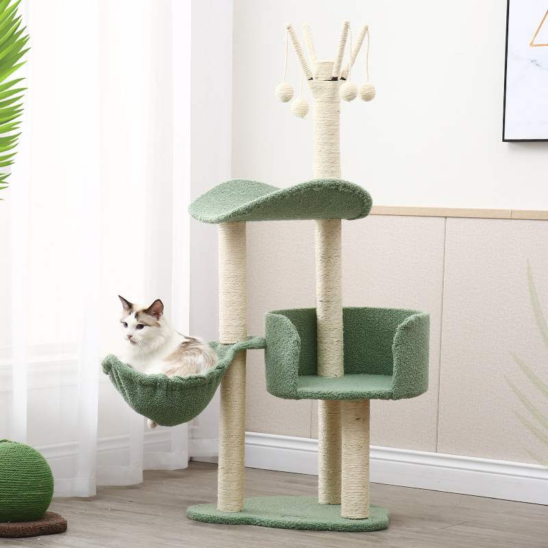 Cat House Interactive Toys Cat Tree Tower Pet Sisal Scratching Post Cat Scratcher Tree