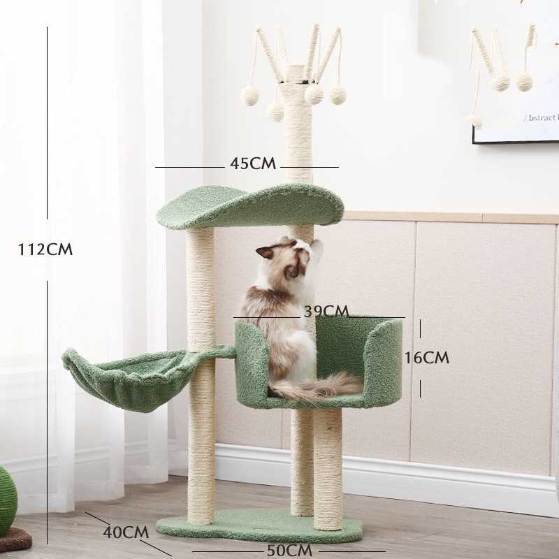 Cat House Interactive Toys Cat Tree Tower Pet Sisal Scratching Post Cat Scratcher Tree