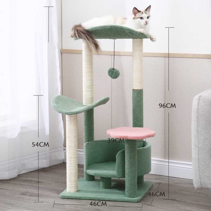 Cat House Interactive Toys Cat Tree Tower Pet Sisal Scratching Post Cat Scratcher Tree