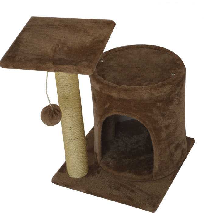 Cat Play Climb Sleep Tree Plush Wooden Material Castle Pet Accessory Cat Scratcher