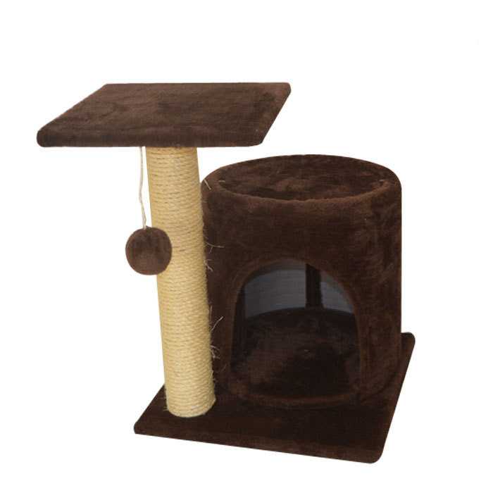 Cat Play Climb Sleep Tree Plush Wooden Material Castle Pet Accessory Cat Scratcher