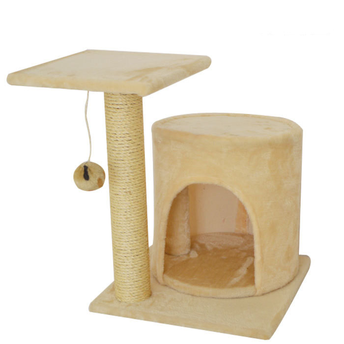 Cat Play Climb Sleep Tree Plush Wooden Material Castle Pet Accessory Cat Scratcher