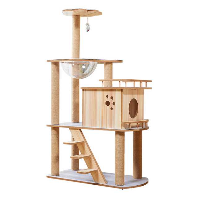 Cat Scratching Tree Wooden Cat Tree House Climbing Frame