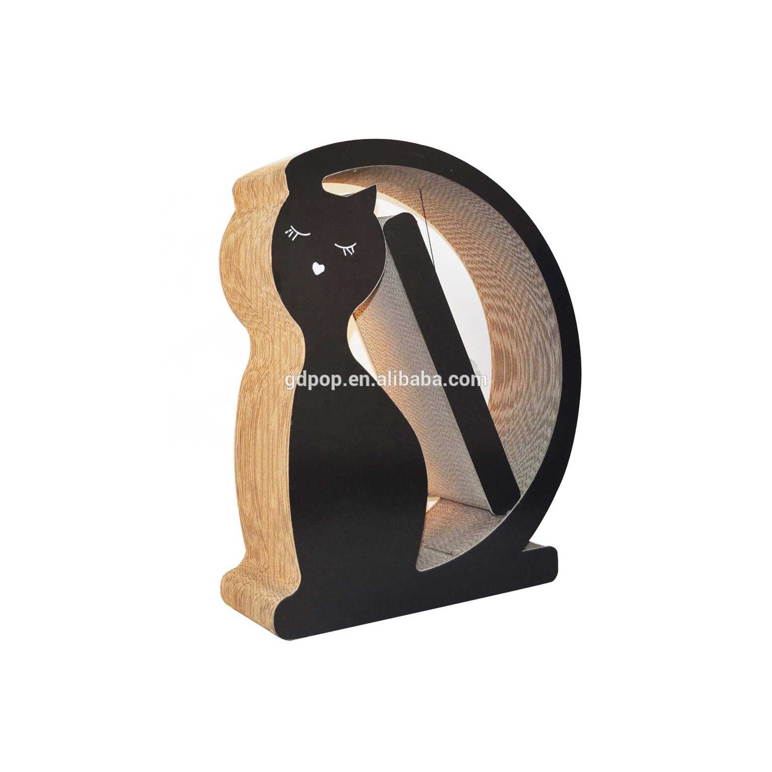 Cat Shape MrsCat Lady Cardboard Scratcher Cat Tree With Bell Ball