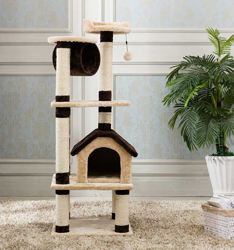 Cat Tree House Cat Cave Home With Tunnel