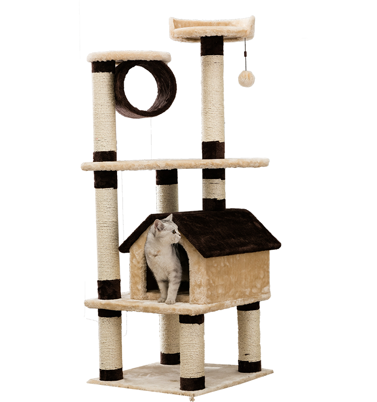 Cat Tree House Cat Cave Home With Tunnel