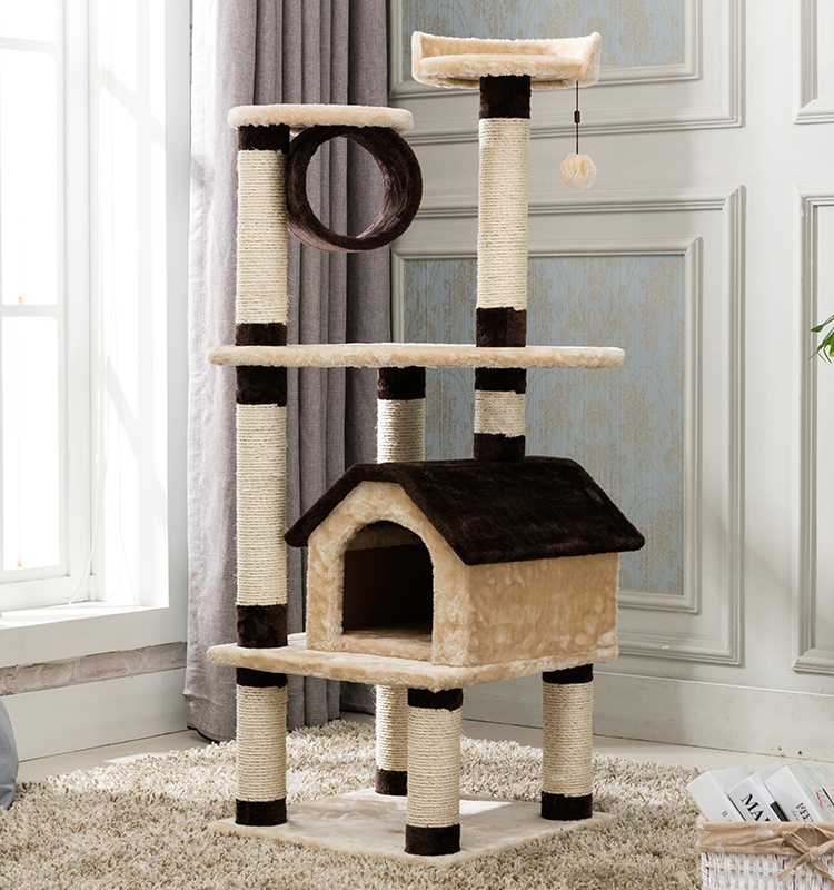 Cat Tree House Cat Cave Home With Tunnel