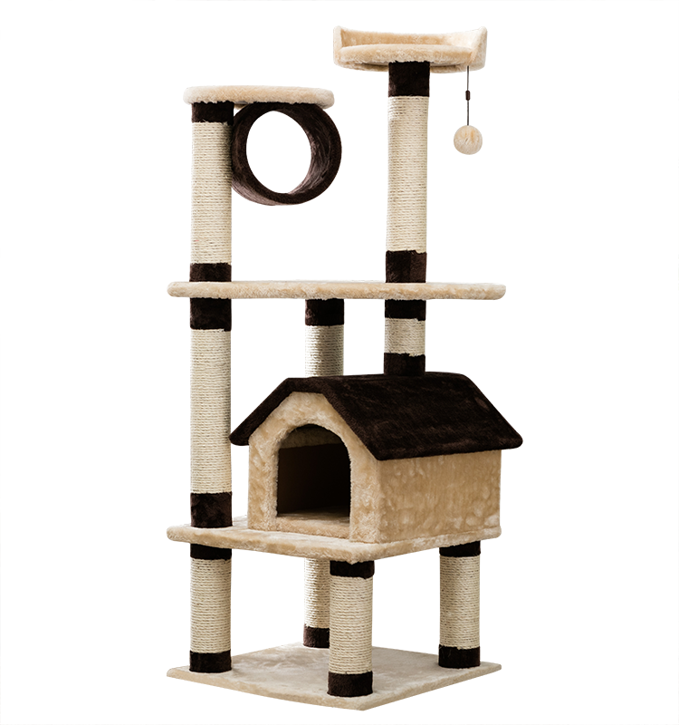 Cat Tree House Cat Cave Home With Tunnel