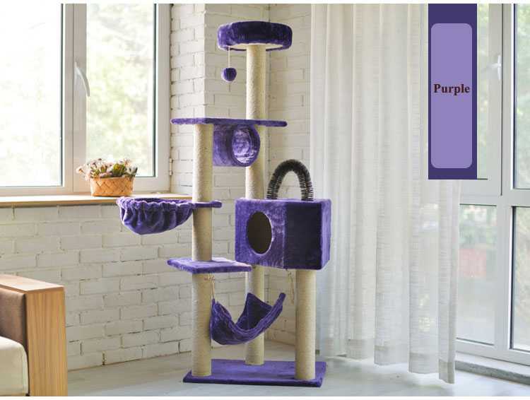 Cat Tree Kitten Activity Tower Condo House With Hammock Scratching Posts