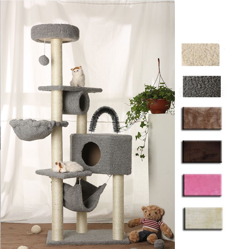 Cat Tree Kitten Activity Tower Condo House With Hammock Scratching Posts