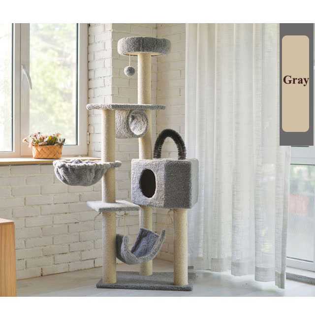 Cat Tree Kitten Activity Tower Condo House With Hammock Scratching Posts