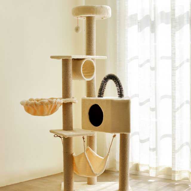 Cat Tree Kitten Activity Tower Condo House With Hammock Scratching Posts