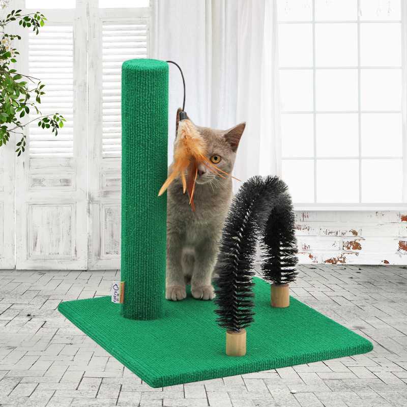 Cat Tree With Natural Sisal Scratching Posts Teasing Toy Kitten