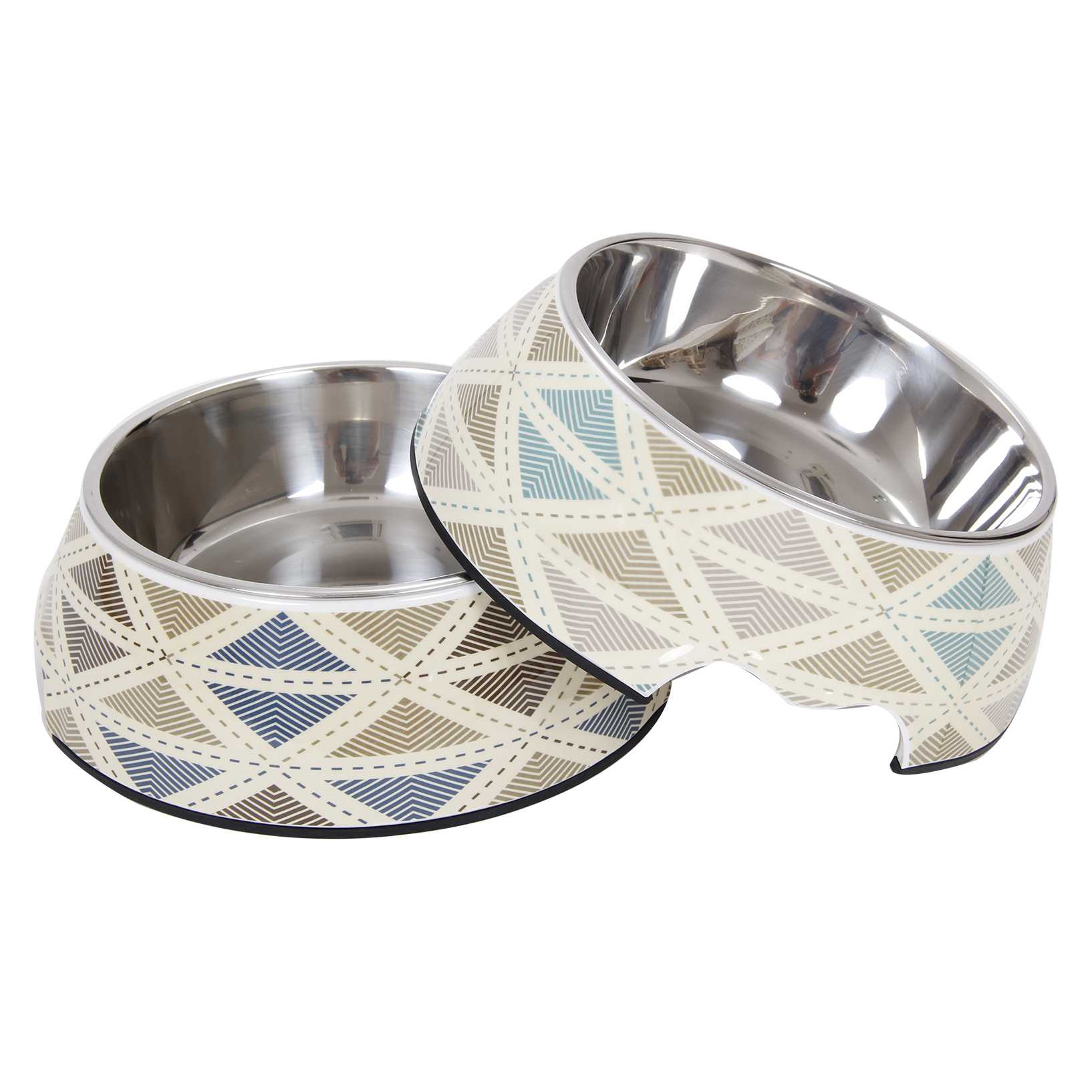 Colors Food Water Melamine Stainless Steel Dog Printed Bowl Pet Food Feeding Dishes