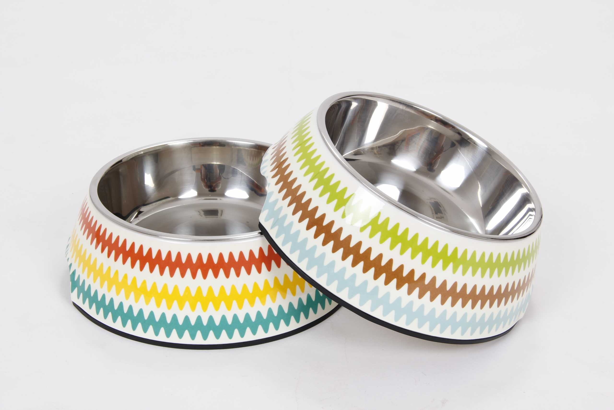 Colors Food Water Melamine Stainless Steel Dog Printed Bowl Pet Food Feeding Dishes