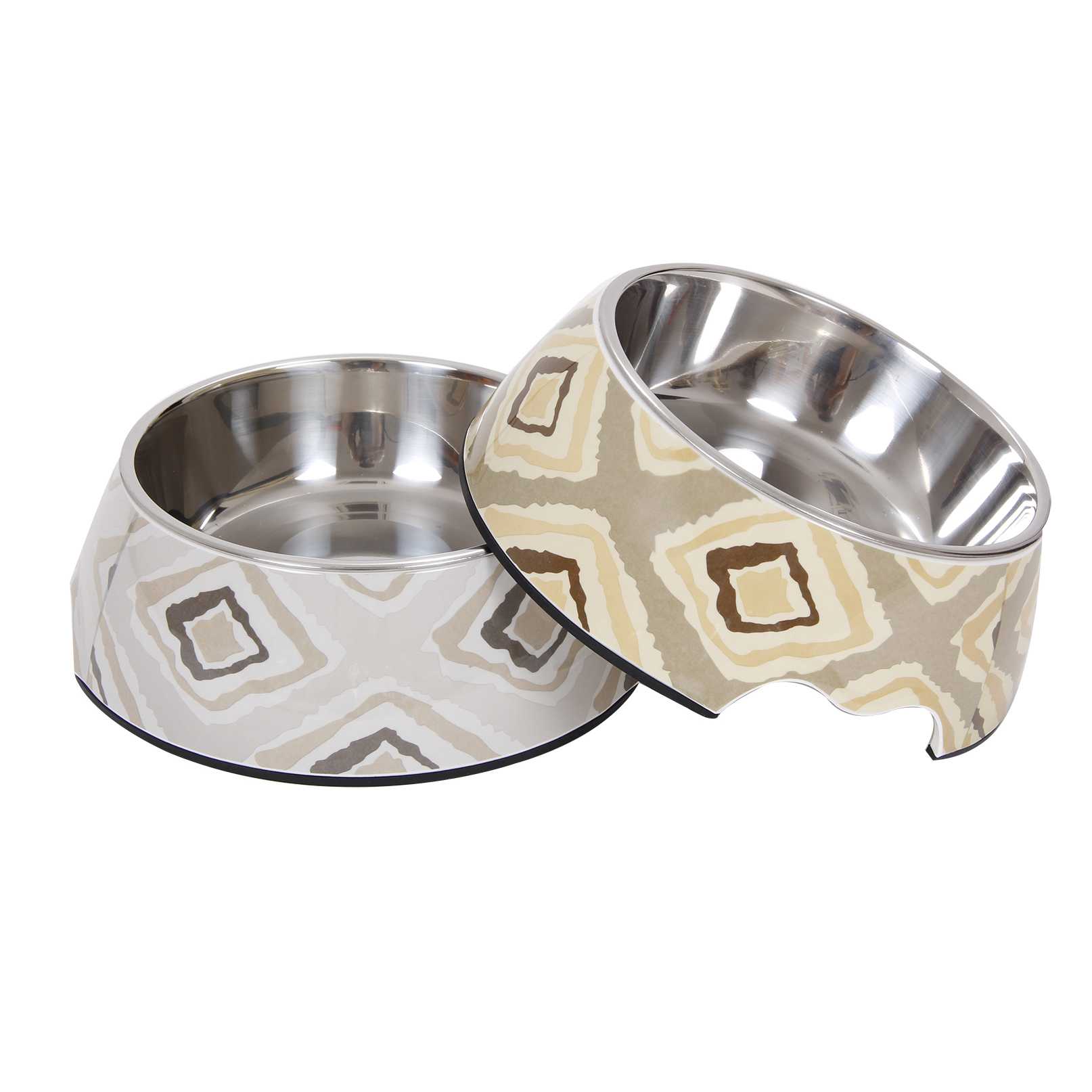 Colors Food Water Melamine Stainless Steel Dog Printed Bowl Pet Food Feeding Dishes