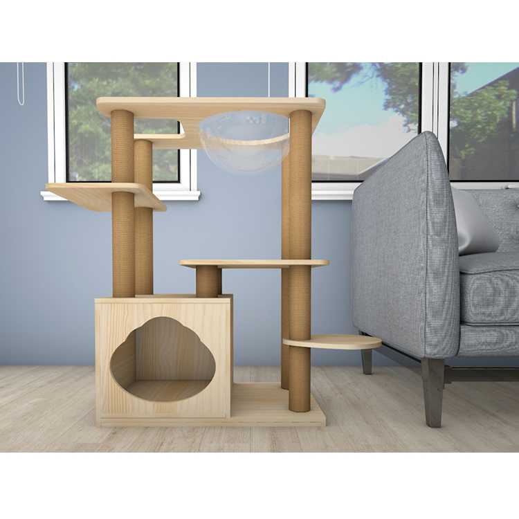 Convenient Capsule Cat Climbing Tree Increased Flexibility Cat Tree Wooden Pet Toy