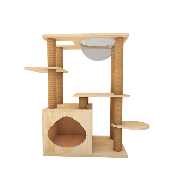 Convenient Capsule Cat Climbing Tree Increased Flexibility Cat Tree Wooden Pet Toy