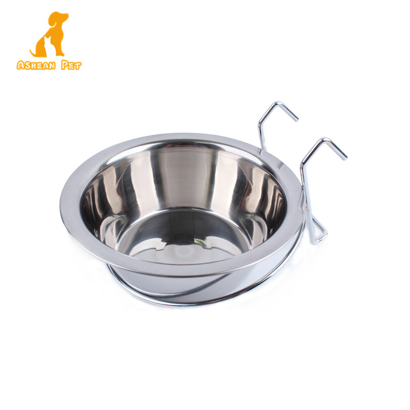 Coop Cup Hanging Crate Cages Food Water Dog Bowl Stainless Steel Pet Bowls Feeders Ecofriendly Rounded Stocked