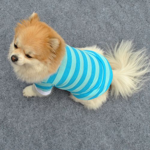 Cotton Striped Shirt Polo Dog Shirt Summer Tshirt Pet Clothing
