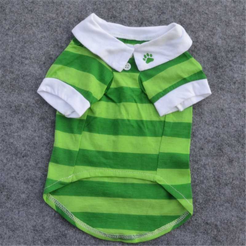 Cotton Striped Shirt Polo Dog Shirt Summer Tshirt Pet Clothing