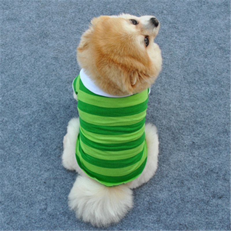 Cotton Striped Shirt Polo Dog Shirt Summer Tshirt Pet Clothing