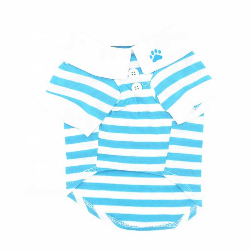 Cotton Striped Shirt Polo Dog Shirt Summer Tshirt Pet Clothing