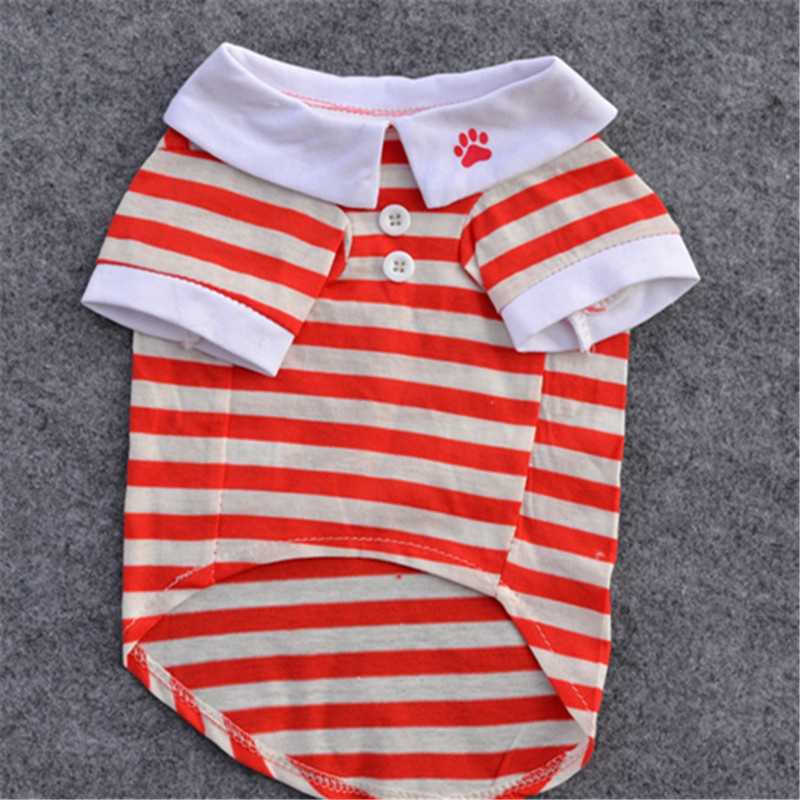 Cotton Striped Shirt Polo Dog Shirt Summer Tshirt Pet Clothing