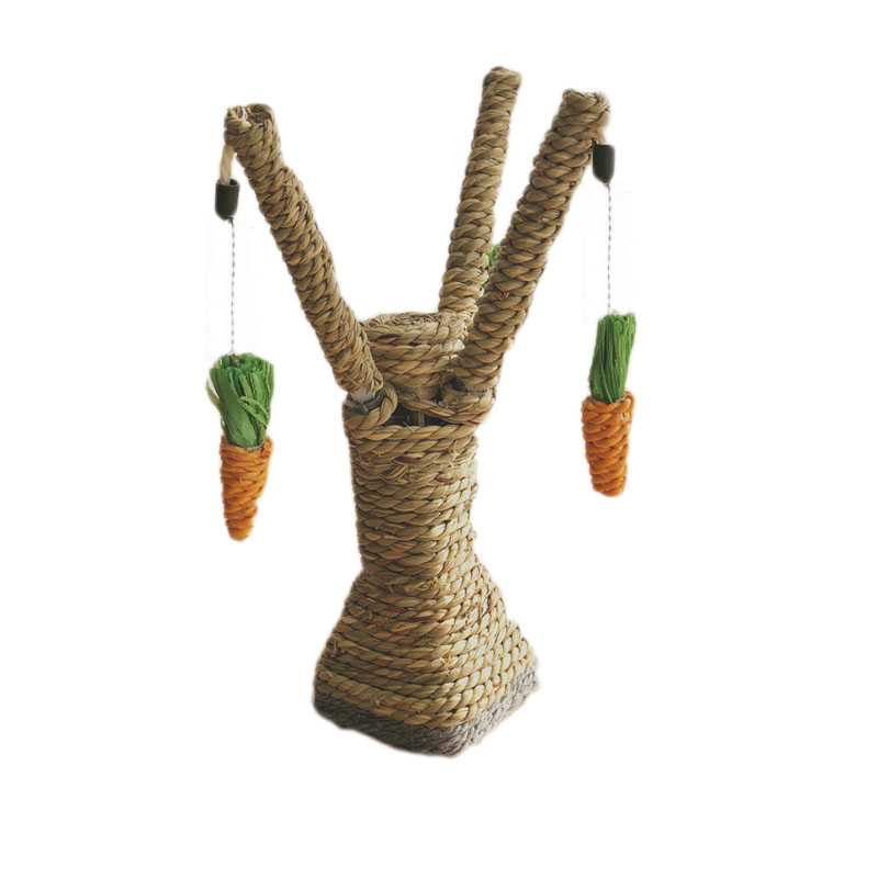 Custom Natural Seaweed Cat Scratcher Toy Sisal Cat Scratching Tree With Toys