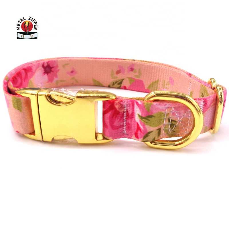 Custom Polyester Webbing Print Personalized Pet Collar Puppy Dog ID Engraved Adjustable Collar