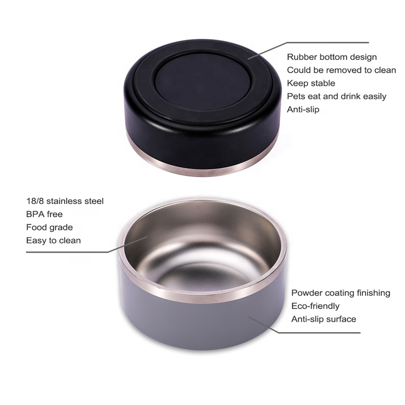 Customize Double Walled Vacuum Insulation Stainless Steel 32oz 64oz Dog Cat Pet Bowls Large Dogs Clearance
