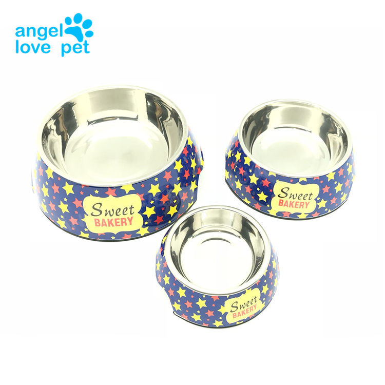 Customized Three Size Stainless Steel Dog Melamine Dog Bowl Custom Pet Bowl