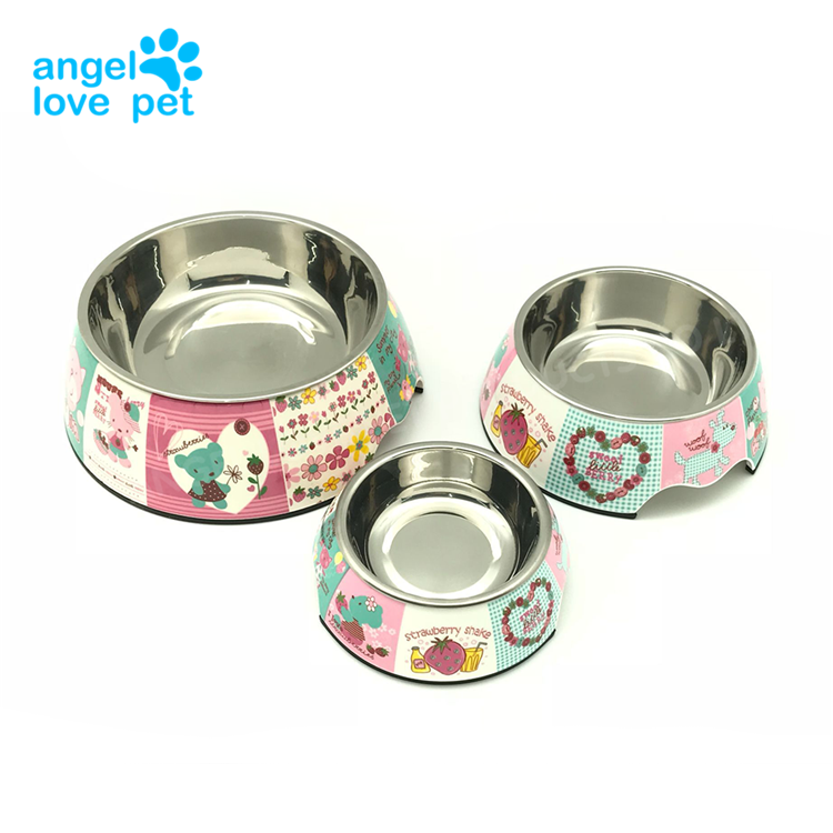 Customized Three Size Stainless Steel Dog Melamine Dog Bowl Custom Pet Bowl