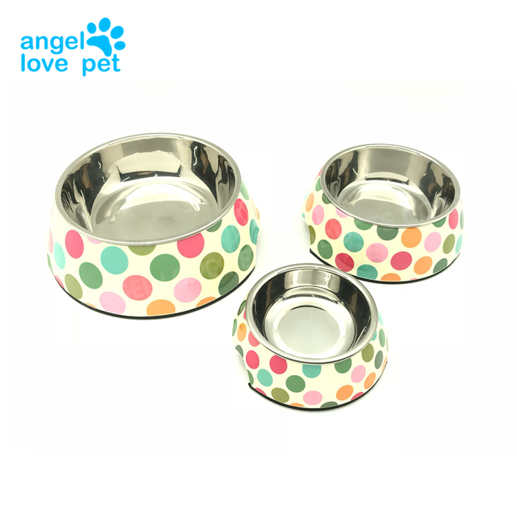 Customized Three Size Stainless Steel Dog Melamine Dog Bowl Custom Pet Bowl