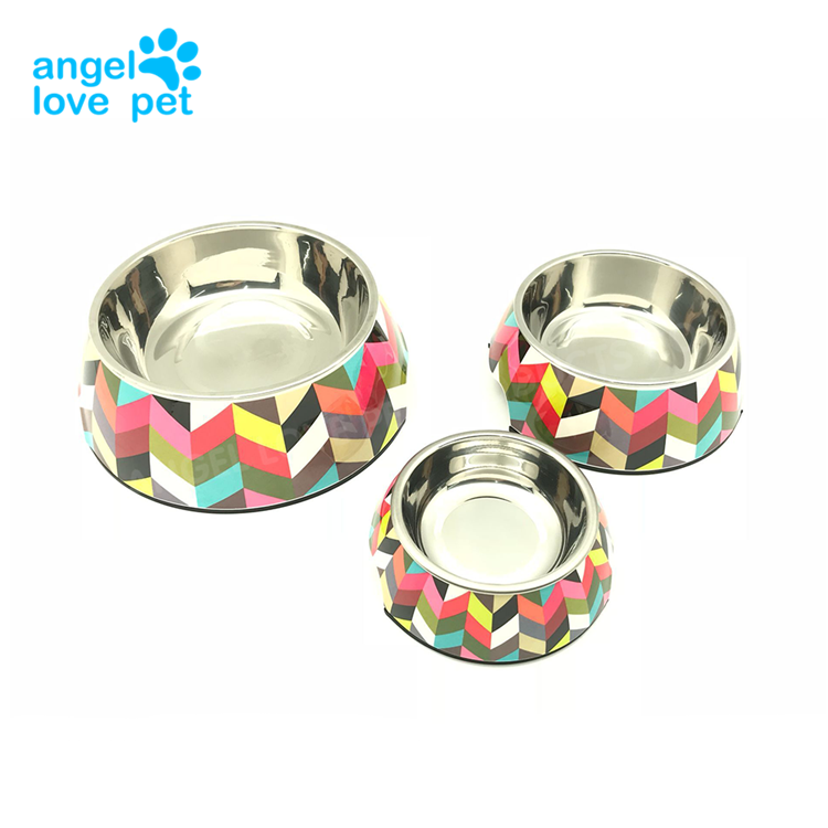 Customized Three Size Stainless Steel Dog Melamine Dog Bowl Custom Pet Bowl