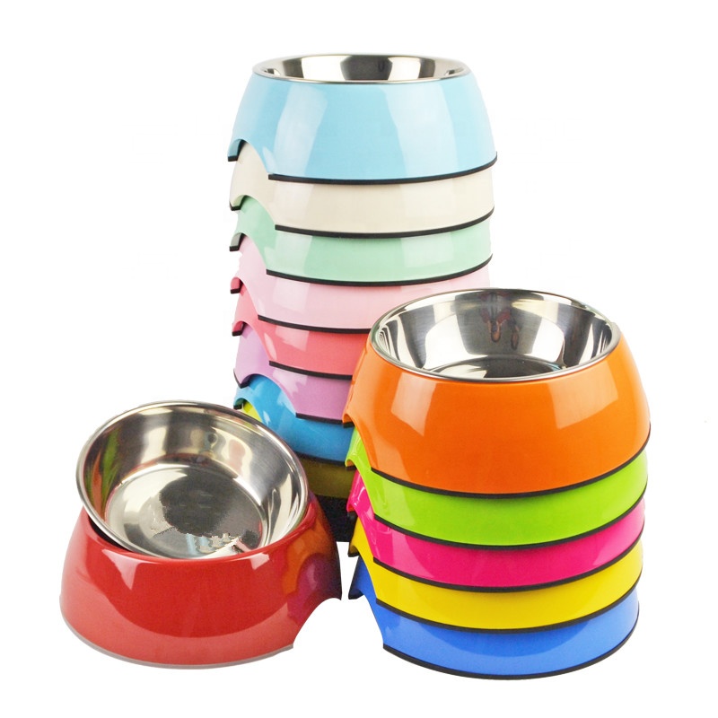 DOKA Melamine Dog Bowls Stainless Steel Pet Feeder Dog Food Feeding Bowl Antislip