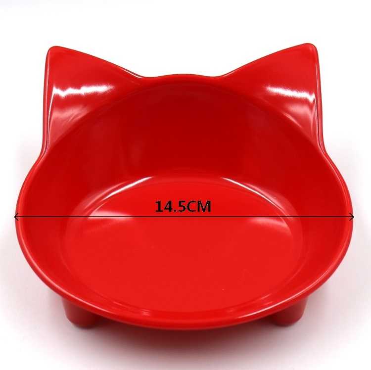 Direct Supply Cute Cat Shaped Pet Bowl Melamine Nonslip Color Cat Dog Bowl