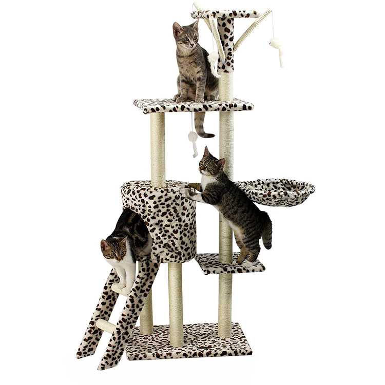 Diy Large Pet Cat Activity House Tower Condo Sisal Wooden Scratching Cat Tree