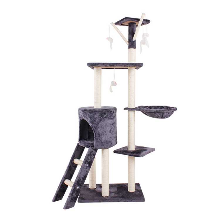 Diy Large Pet Cat Activity House Tower Condo Sisal Wooden Scratching Cat Tree