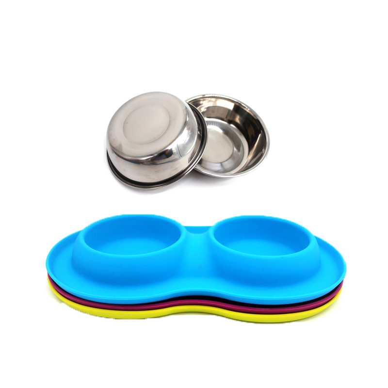 Dog Bowl Stainless Steel With Silicone Mat Stainless Bowls Dogs Catsdog Bowls Pet Feeder Bowl