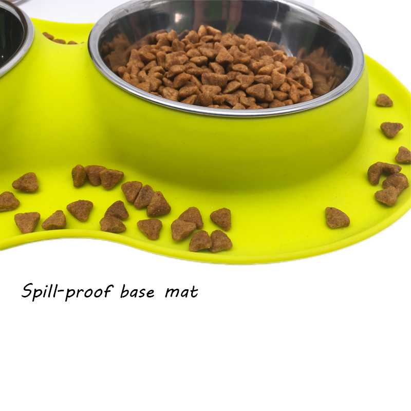 Dog Bowl Stainless Steel With Silicone Mat Stainless Bowls Dogs Catsdog Bowls Pet Feeder Bowl