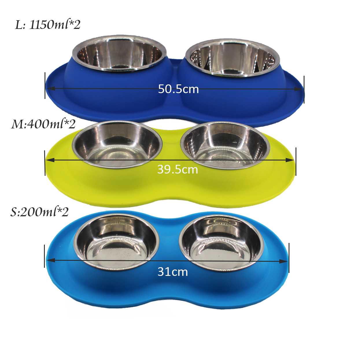 Dog Bowl Stainless Steel With Silicone Mat Stainless Bowls Dogs Catsdog Bowls Pet Feeder Bowl