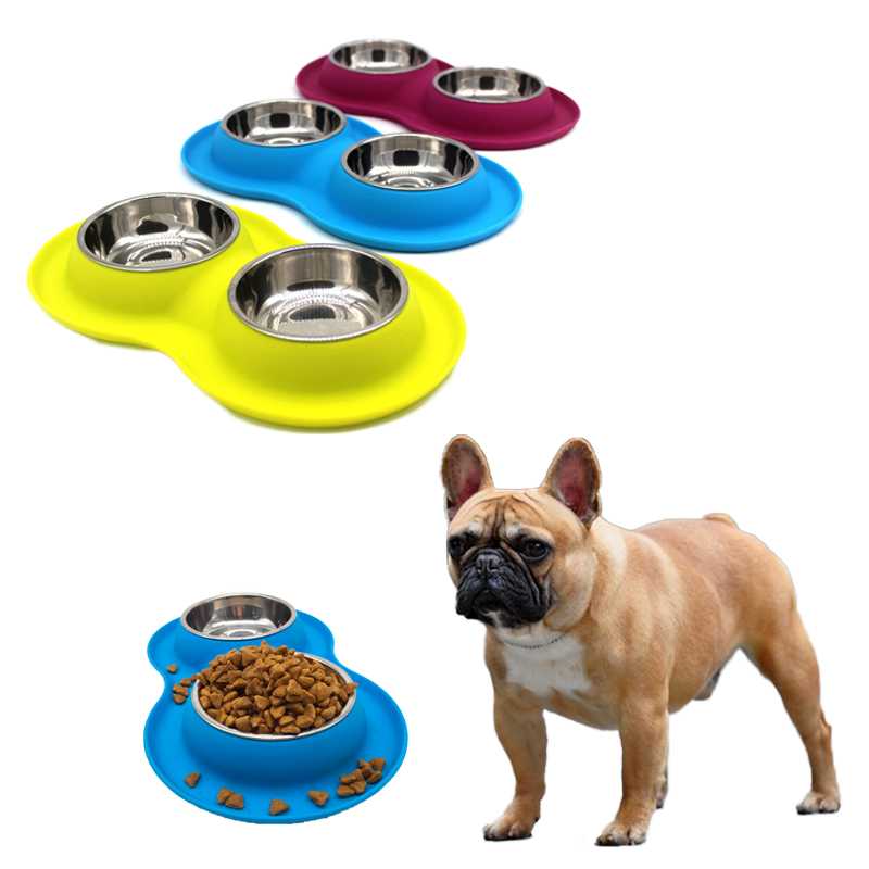 Dog Bowl Stainless Steel With Silicone Mat Stainless Bowls Dogs Catsdog Bowls Pet Feeder Bowl