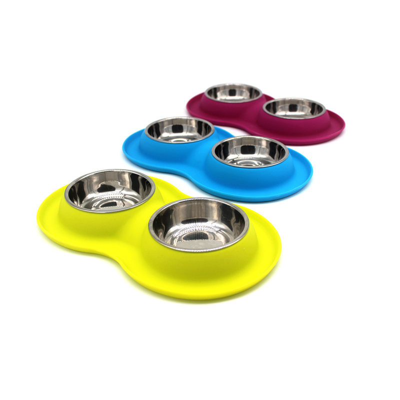 Dog Bowl Stainless Steel With Silicone Mat Stainless Bowls Dogs Catsdog Bowls Pet Feeder Bowl