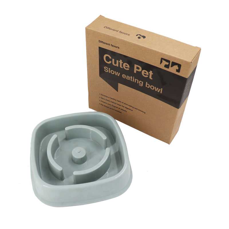 Dog Cat Slow Eating Feeder Water Bottle Round Customized Color Pet Slow Water Food Bowl With Box Packing