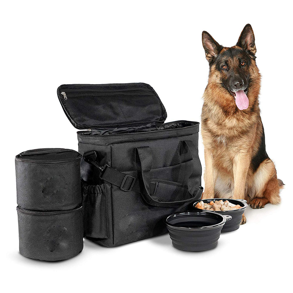 Dog Travel Bag Airline Approved Travel Set Stores Your Dog Accessories Food Storage Containers Collapsible Dog Bowls