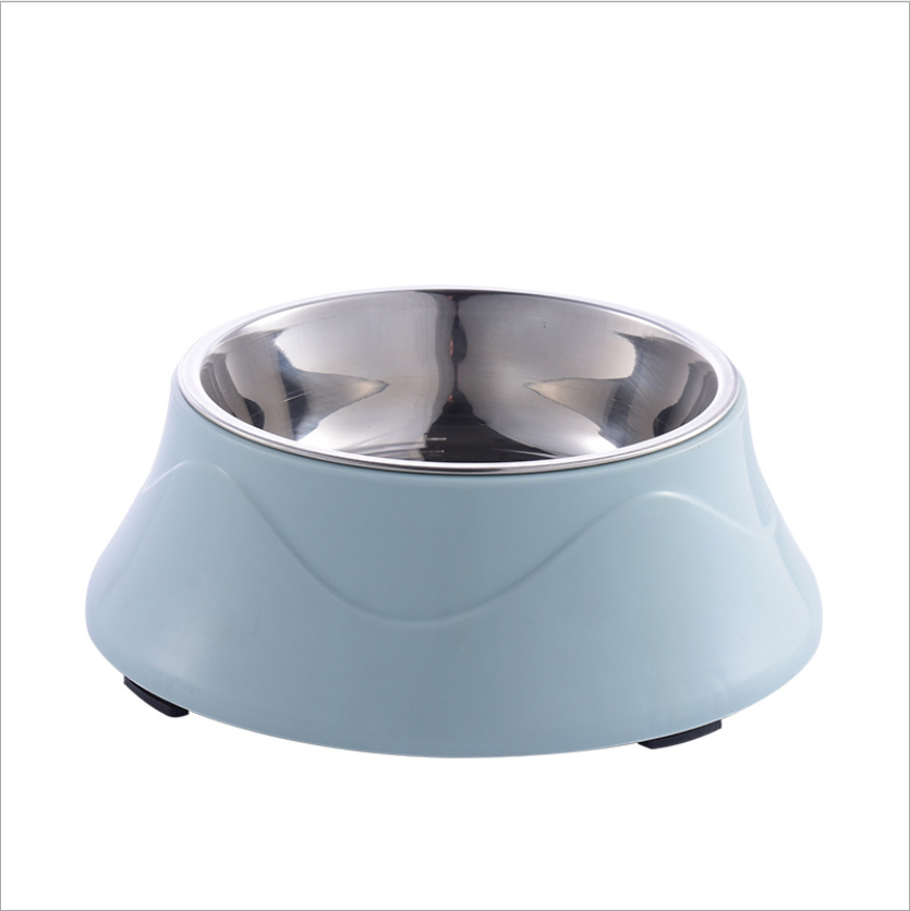 Doublelayer Dual Purpose Pet Plastic Bowl Dog Food Bowls Stainless Steel