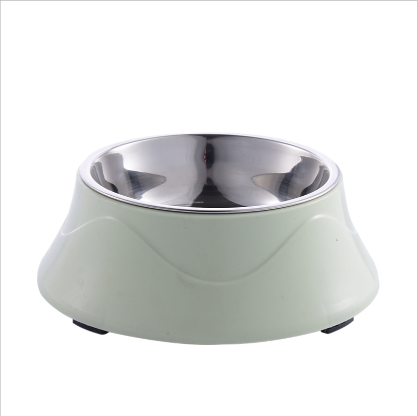 Doublelayer Dual Purpose Pet Plastic Bowl Dog Food Bowls Stainless Steel